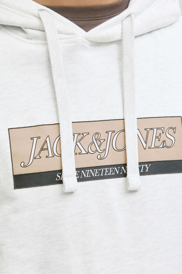 Jack & Jones Sudadera con capucha y logo frontal blanco