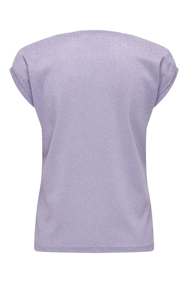 Springfield Short sleeve v-neck top purple
