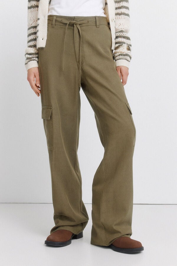 Springfield Cotton cargo trousers beige