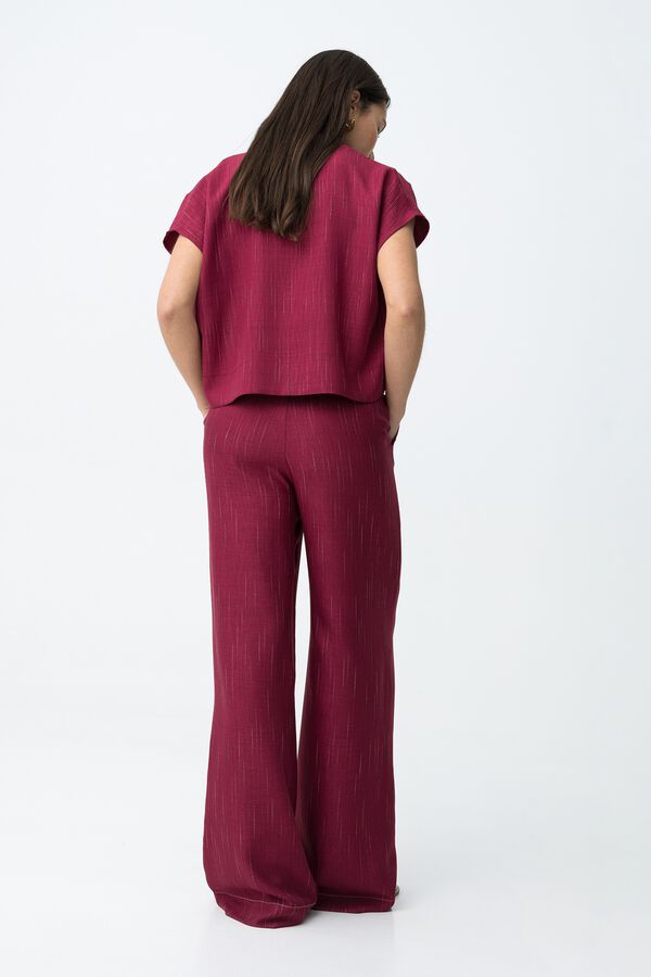 Tiffosi Pantal&oacute;n wide leg burdeos