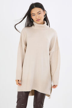 Springfield Jersey-knit jumper with polo neck brown