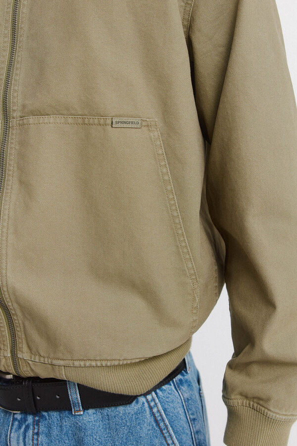 Springfield Cotton hooded jacket beige
