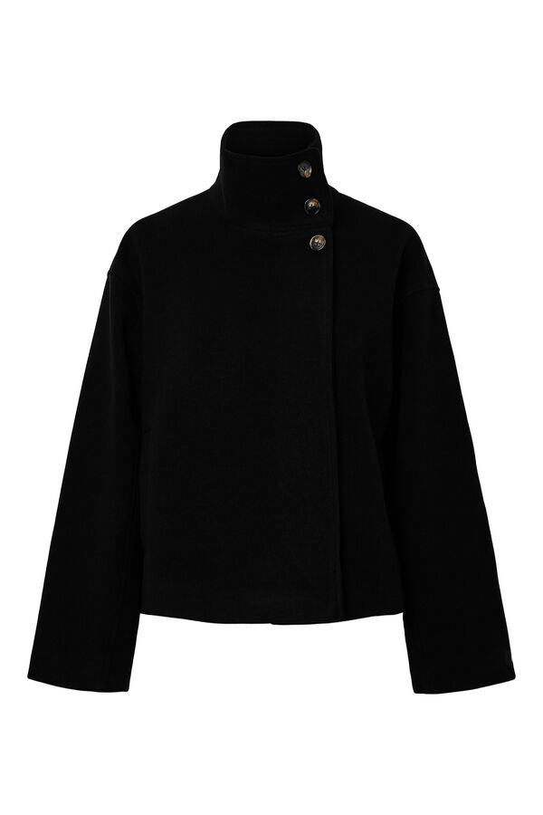 Pieces Chaqueta cuello alto chimenea negro