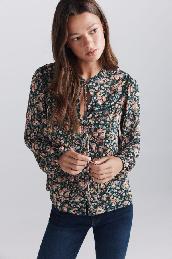 Springfield Blusa estampada lace verde
