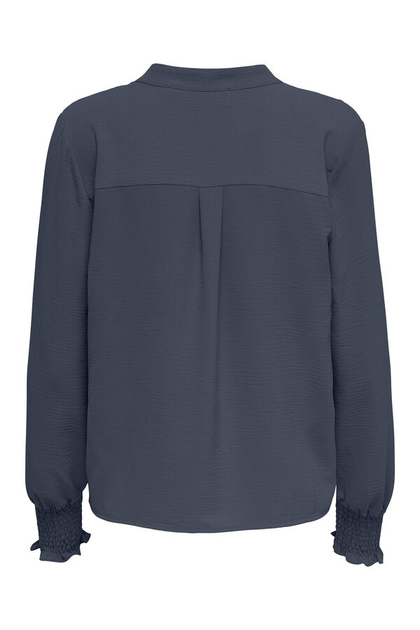 Only Blusa manga larga frunces azul
