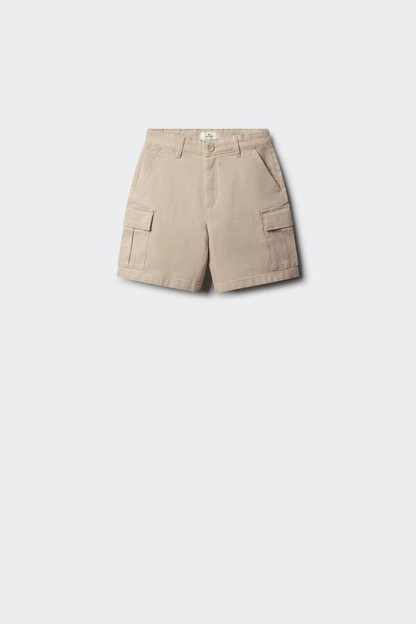 Springfield Kids Bermuda chino cargo de menino bege