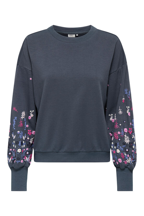 Only Sudadera cuello redondo azul