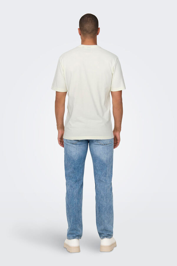 Springfield Klassisches Kurzarm-Shirt blanco