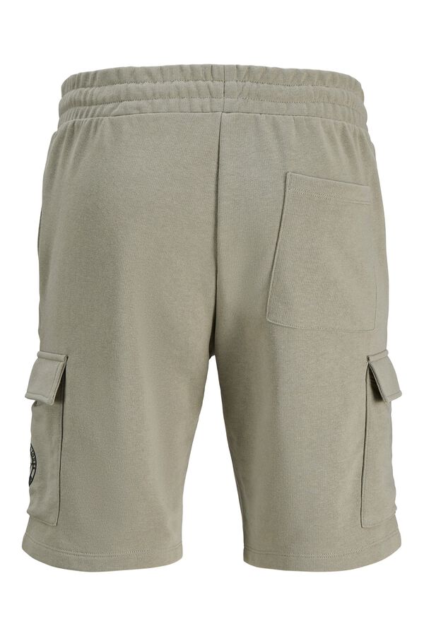 Jack & Jones Regular fit fleece cargo Bermuda shorts grey
