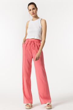 Springfield Palazzo Trousers with Belt fraise