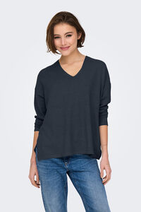 Only Oversize- Pullover mit V-Ausschnitt, spitz zulaufend Ausschnitt