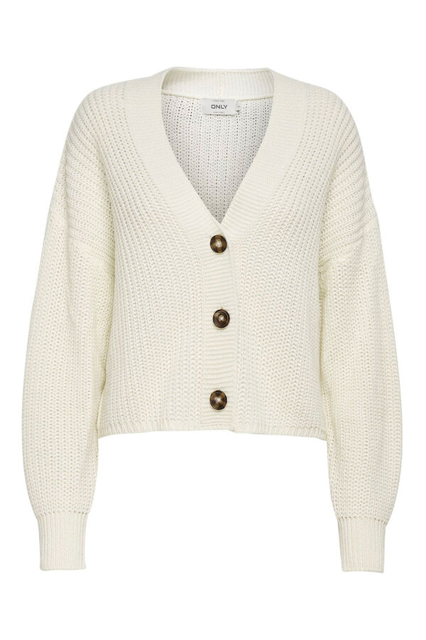 Only Cardigan button fastening white