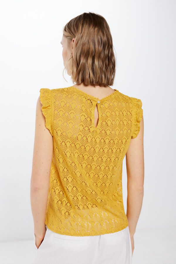 Springfield Camiseta Estructura Crochet dorado
