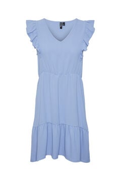 Springfield Kurzes Kleid ohne Ärmel Rüschendetail azulado