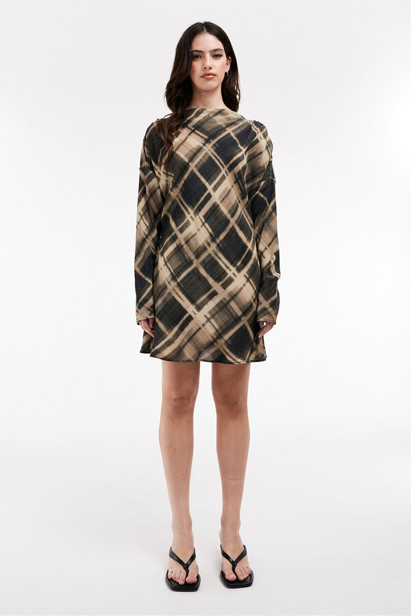 Topshop Long-sleeved short dress black