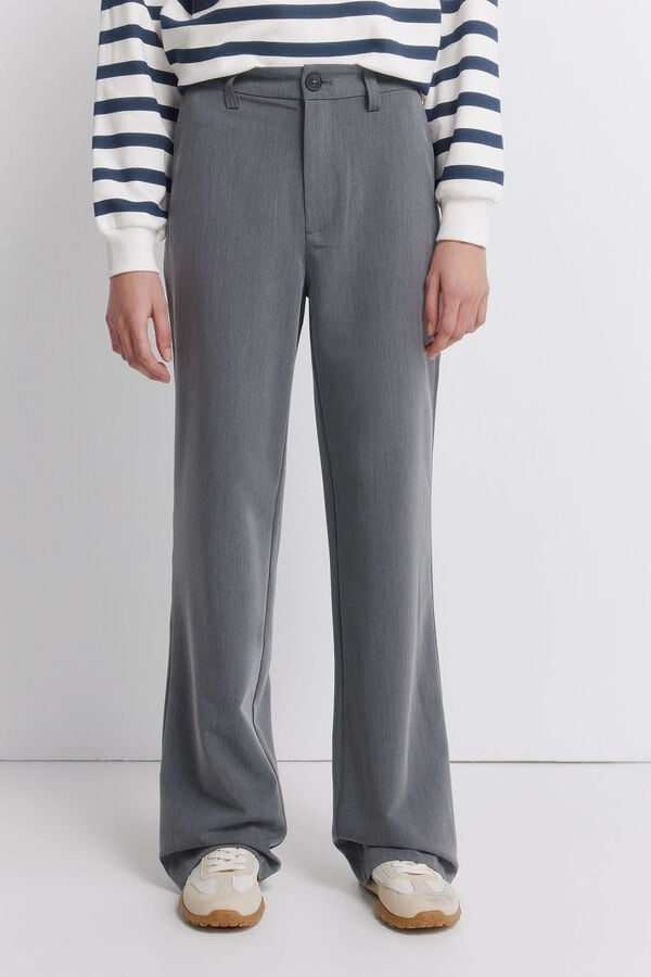 Springfield Straight tailored trousers grey