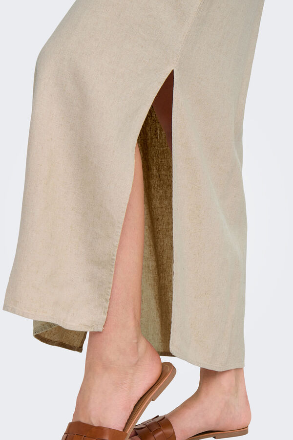 JDY Hossz&uacute; v&aacute;szonszoknya elasztikus der&eacute;kkal b&eacute;zs