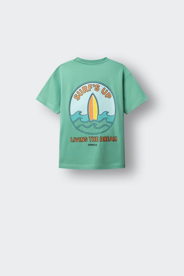 Springfield Kids Camiseta manga corta tablas surf ni&ntilde;o verde