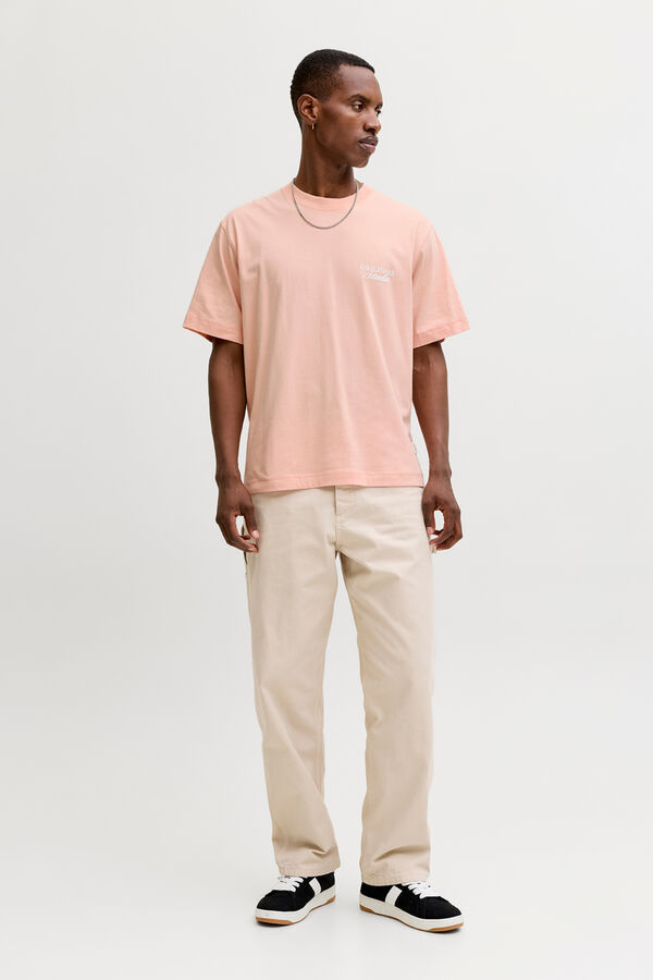 Jack & Jones Camiseta oversize backprint rosa