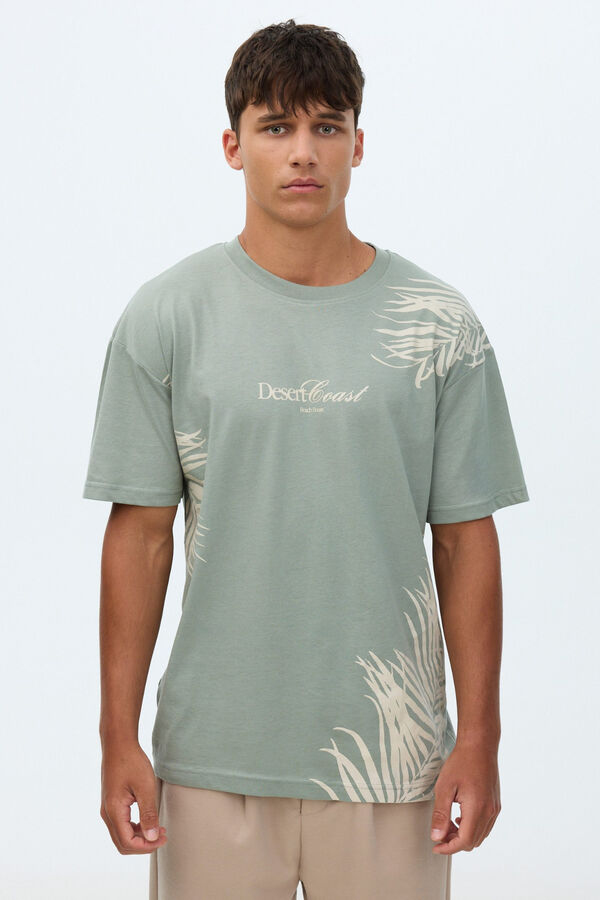 Inside T-shirt de manga curta tropical verde