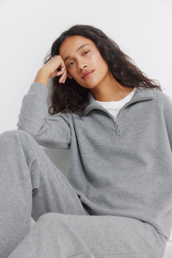 Springfield Zip - sweatshirt neck grey