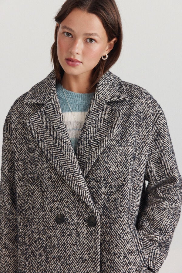 Springfield Double-breasted oversized coat brown