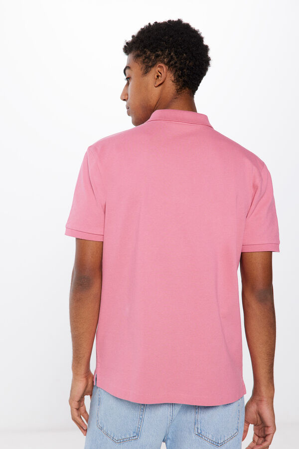 Springfield Essential regular fit piqué polo shirt pink