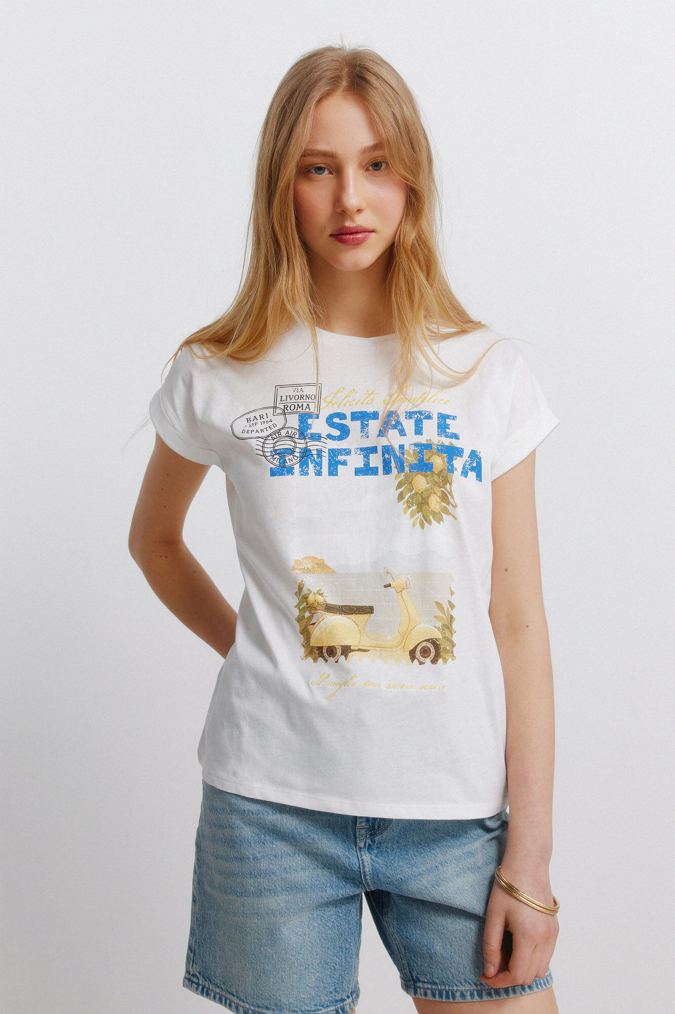 Springfield T-shirt de manga curta com desenho