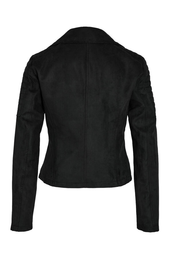 Noisy May suede effect biker jacket. black