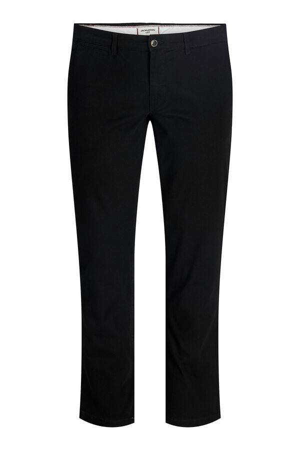 Jack & Jones PLUS Pantal&oacute;n chino slim fit el&aacute;stico negro