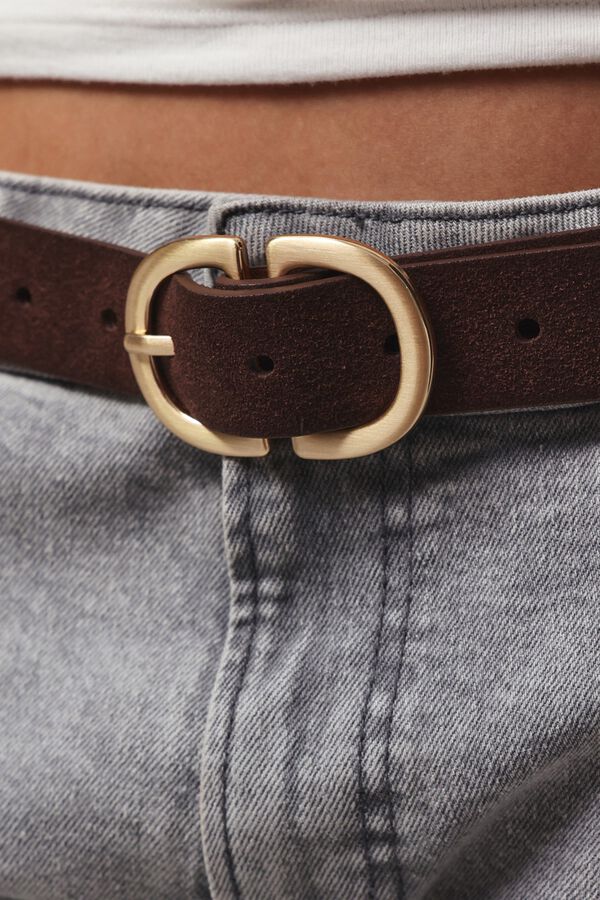Pieces Buckle belt brown