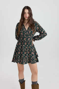 Springfield Printed ruffle short dress