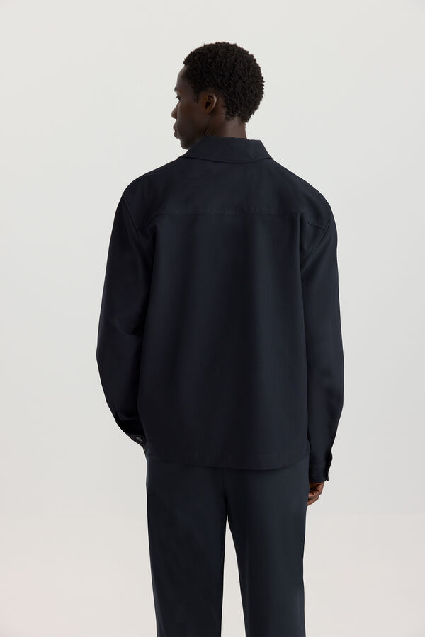 Springfield Fluid fabric overshirt blue
