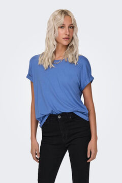 Springfield Kurzarm-Shirt mit Rundhalsausschnitt Blau