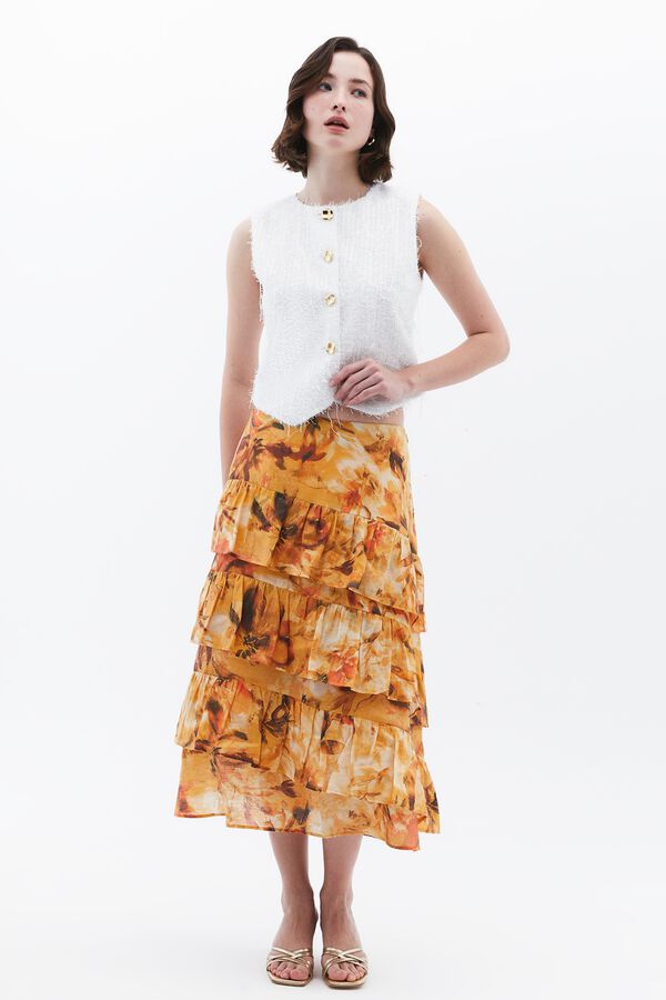 Oxxo Falda midi amarillo