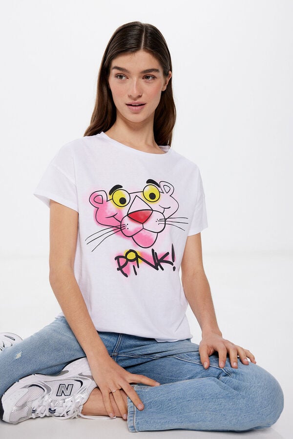 Springfield T-Shirt Pink Panther blanco