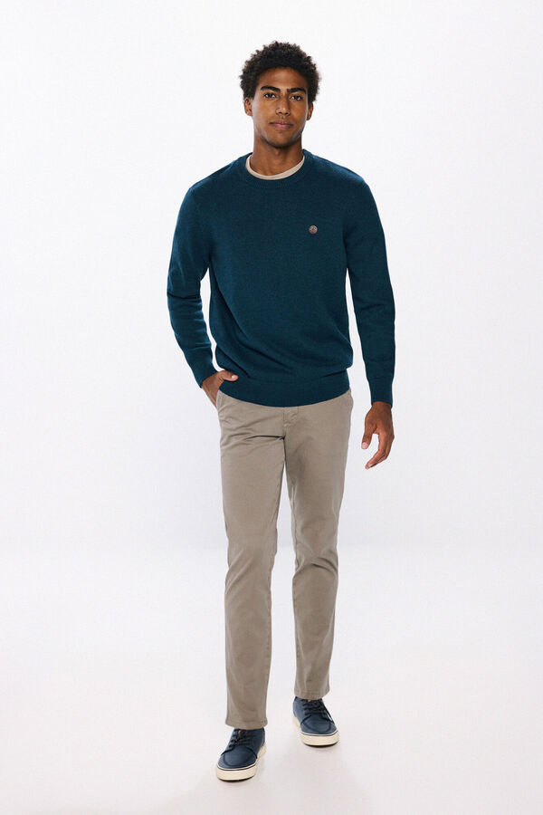 Springfield Plain colour jumper acqua