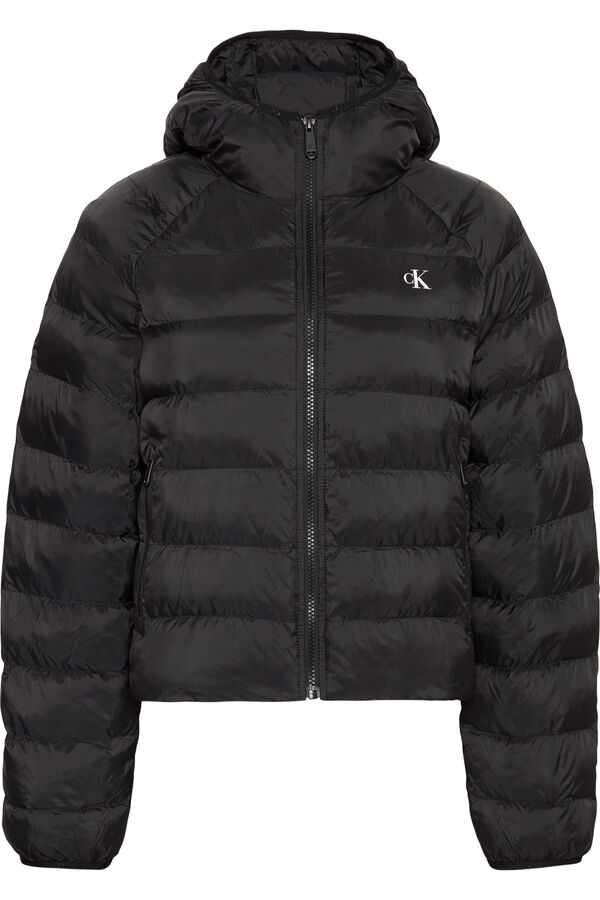 CK Jeans Lightweight puffer jacket with hood black
