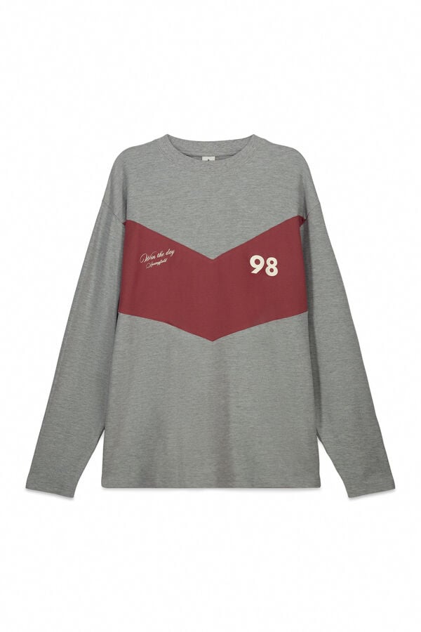 Springfield Piqu&eacute; long sleeve T-shirt grey