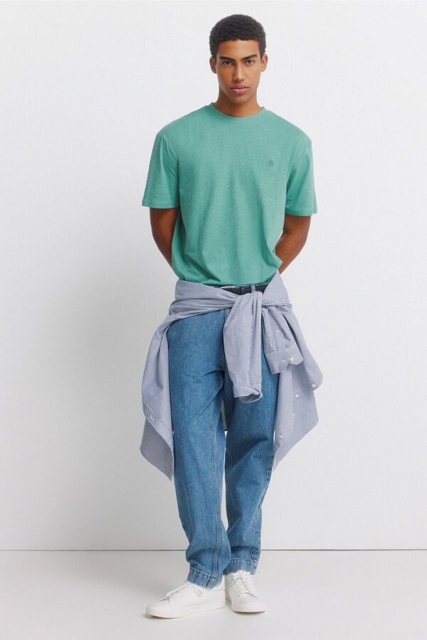 Springfield Viscose basic T-shirt green