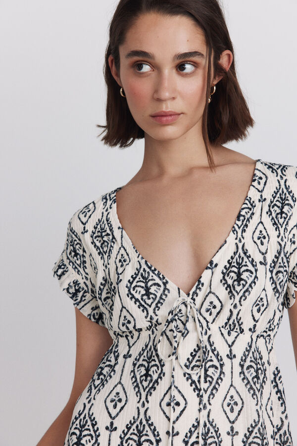 Springfield Printed short dress white