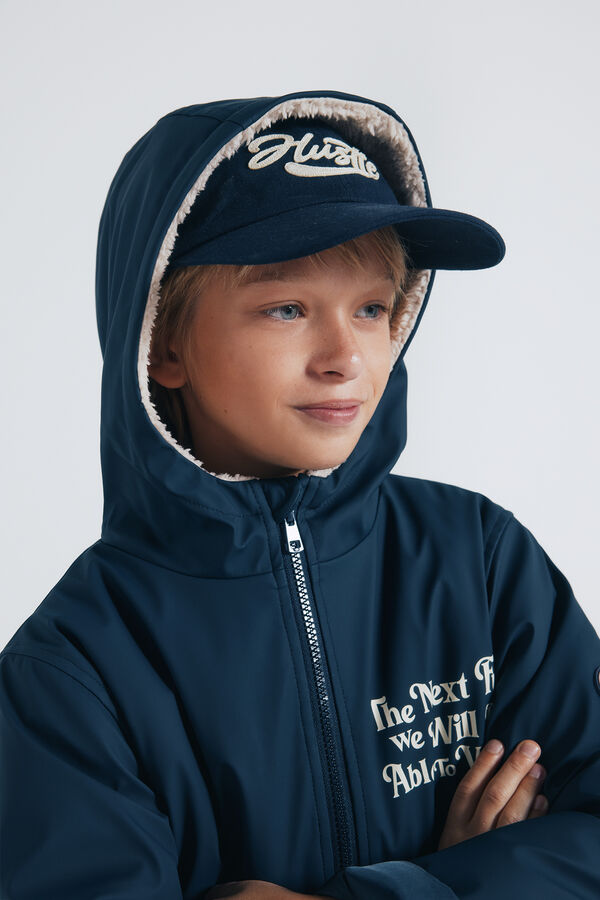 Springfield Kids Parka azul marinho com frase para criança azul