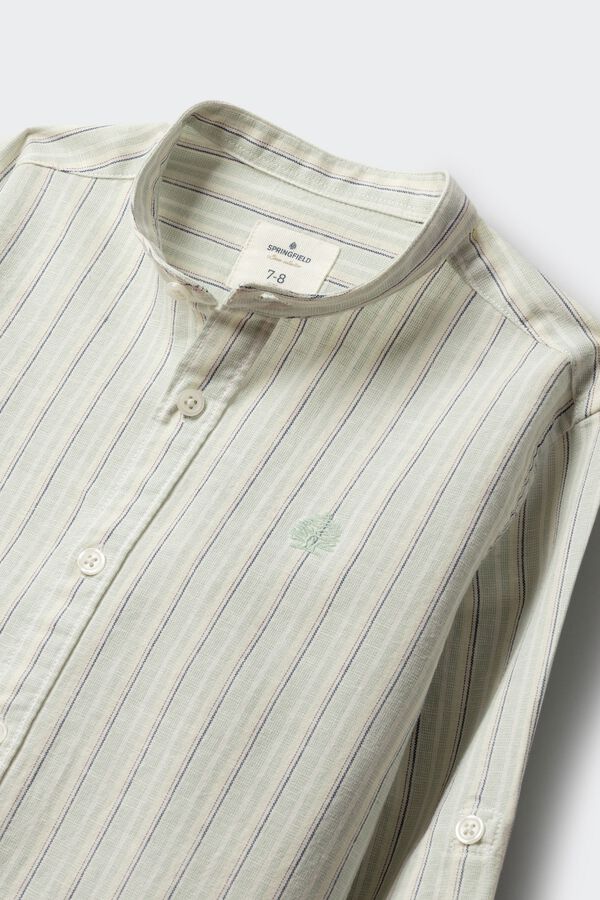 Springfield Kids Camisa Lino Rayas ni&ntilde;o verde