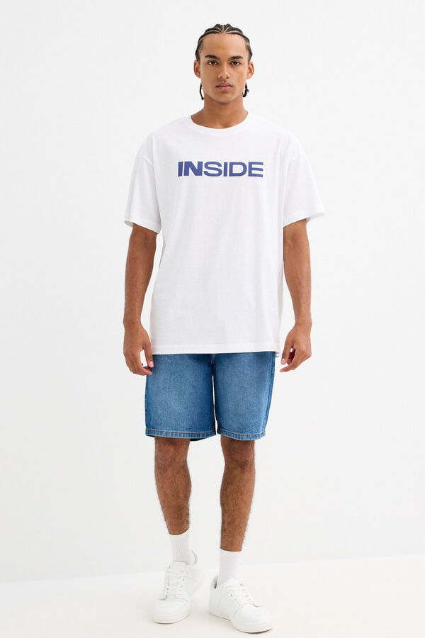 Inside Camiseta oversized manga corta blanco