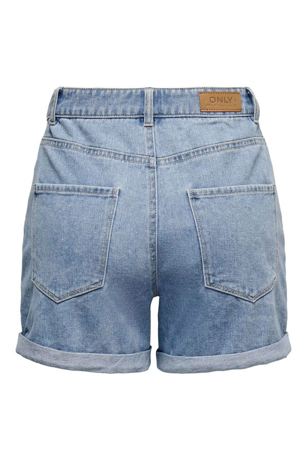 Springfield High-rise denim shorts blue mix