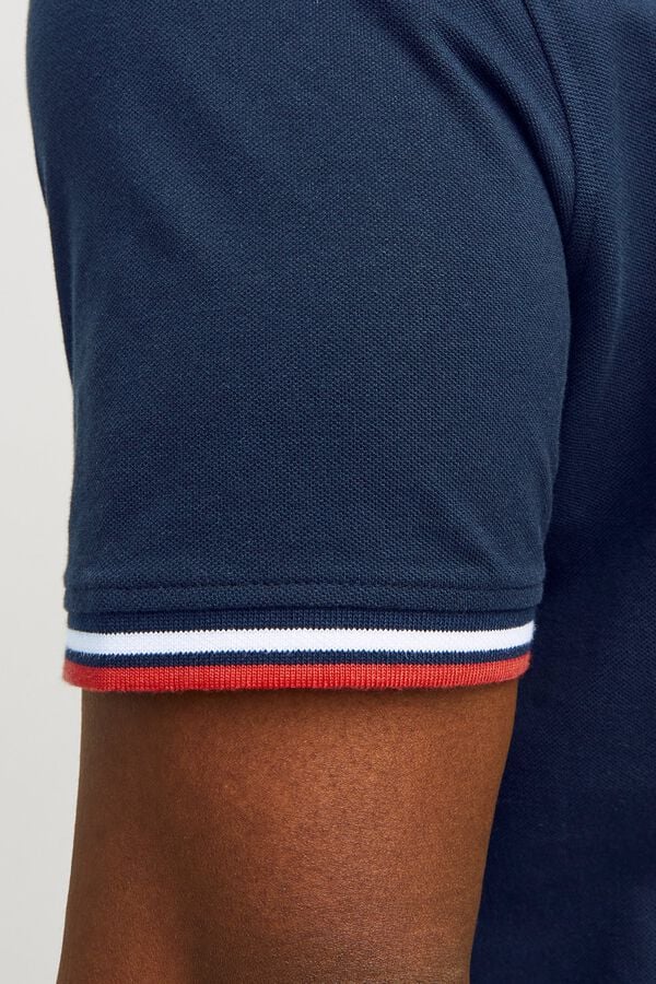 Jack & Jones PLUS Piqu&eacute; regular polo shirt blue