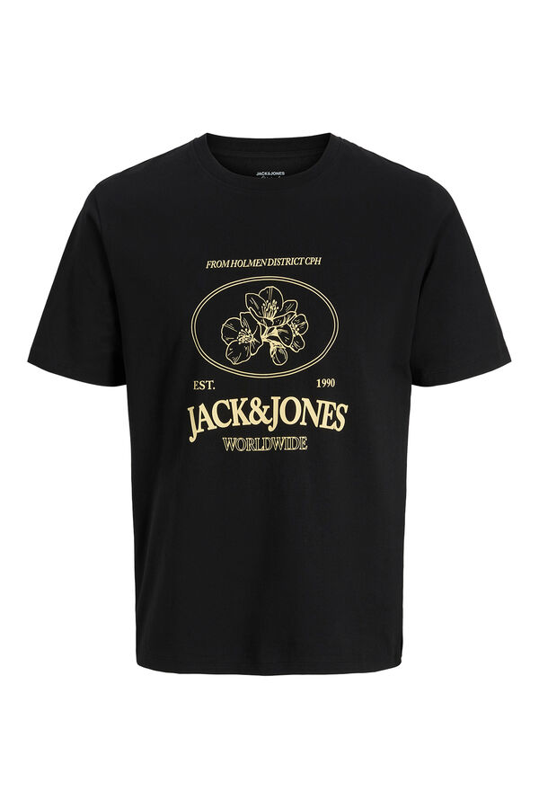 Jack & Jones Camiseta manga corta de algod&oacute;n negro