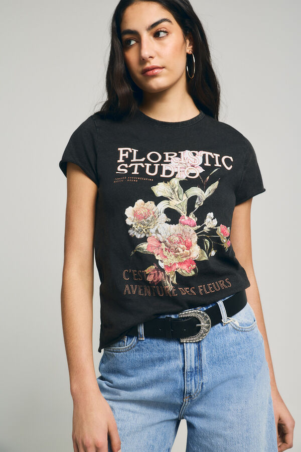 Only Printed short-sleeved T-shirt brown