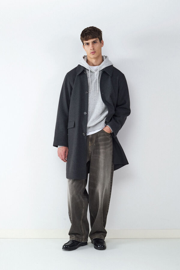 Balmohk Long cloth coat grey