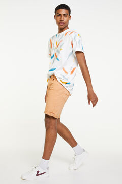 Springfield 5 pocket slim distressed Bermuda shorts orange